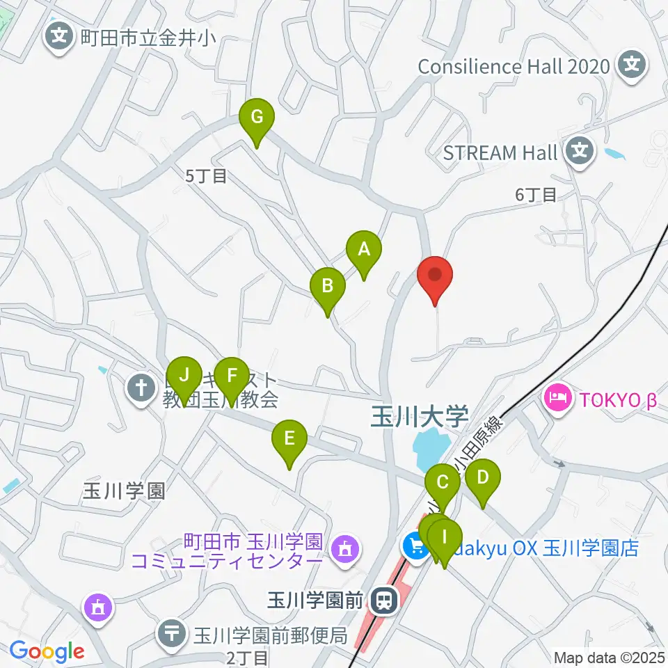 玉川大学芸術学部周辺の駐車場・コインパーキング一覧地図