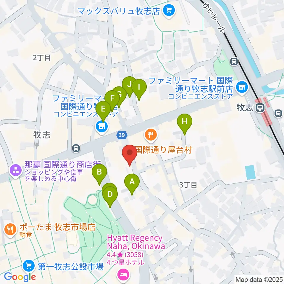 三線専門店ナビィ三線周辺の駐車場・コインパーキング一覧地図