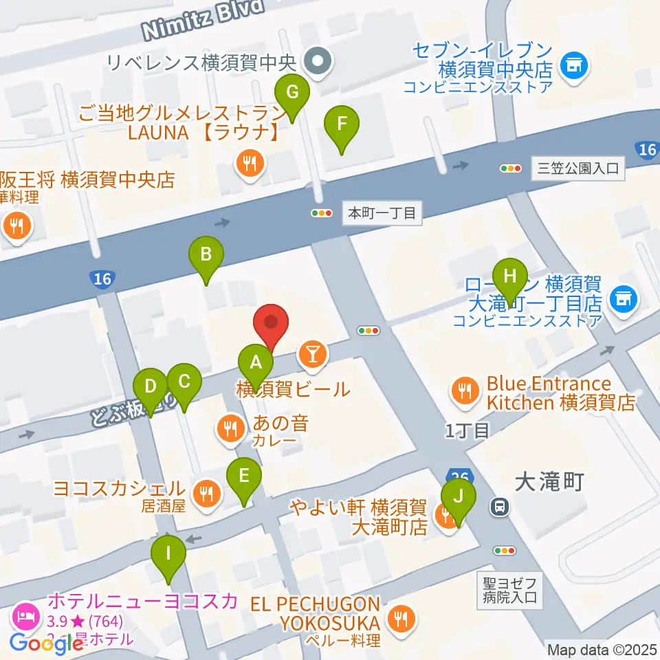 山口楽器店周辺の駐車場・コインパーキング一覧地図