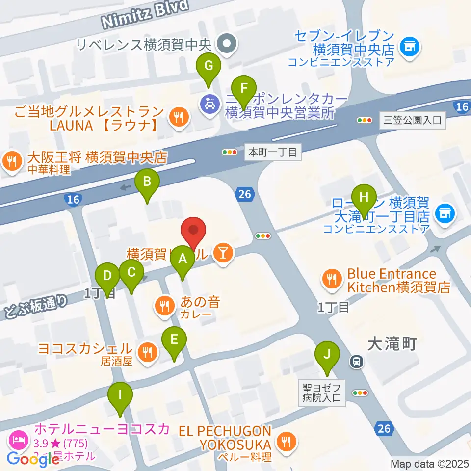 山口楽器店周辺の駐車場・コインパーキング一覧地図