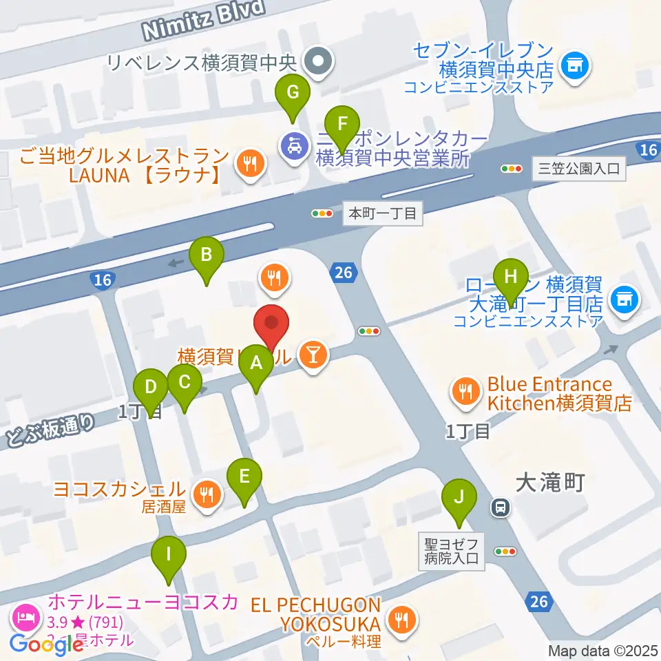 山口楽器店周辺の駐車場・コインパーキング一覧地図