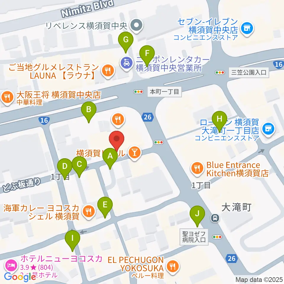 山口楽器店周辺の駐車場・コインパーキング一覧地図