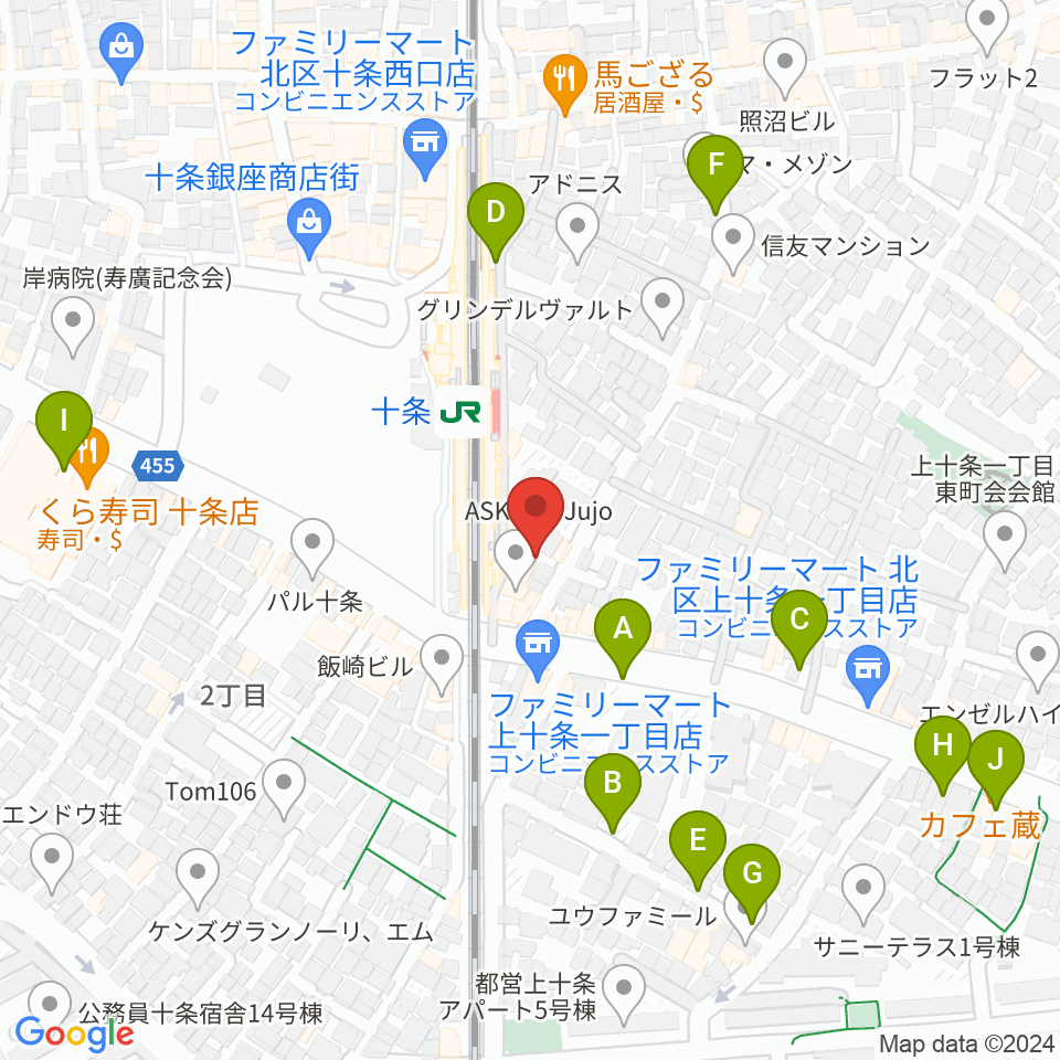 中国屋楽器店周辺の駐車場・コインパーキング一覧地図