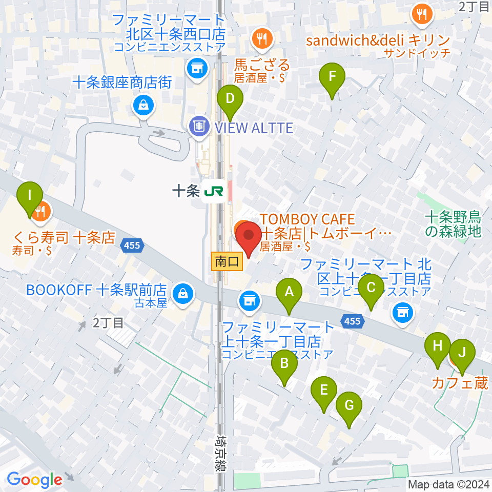 中国屋楽器店周辺の駐車場・コインパーキング一覧地図