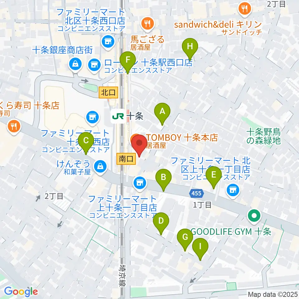 中国屋楽器店周辺の駐車場・コインパーキング一覧地図