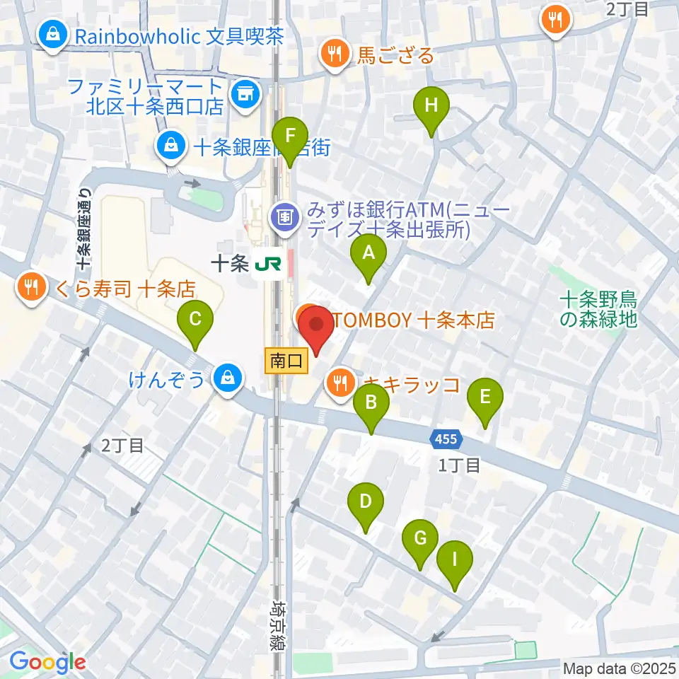 中国屋楽器店周辺の駐車場・コインパーキング一覧地図