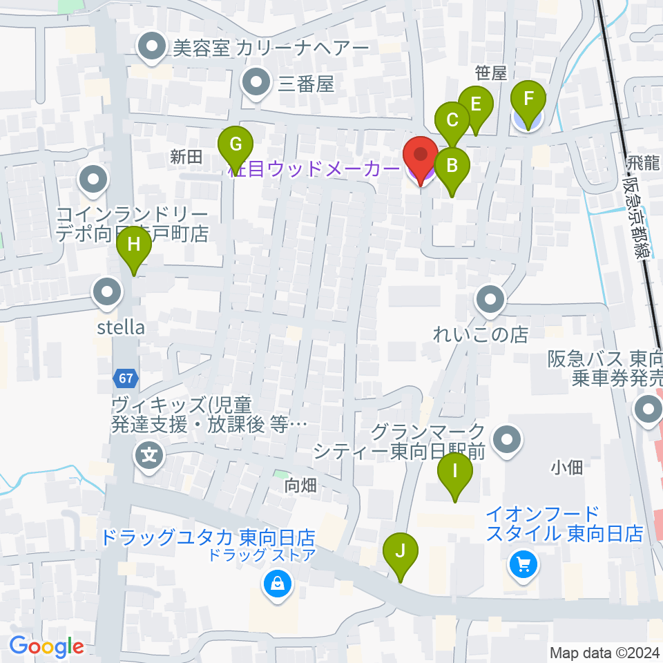 柾目ウッドメーカー周辺の駐車場・コインパーキング一覧地図