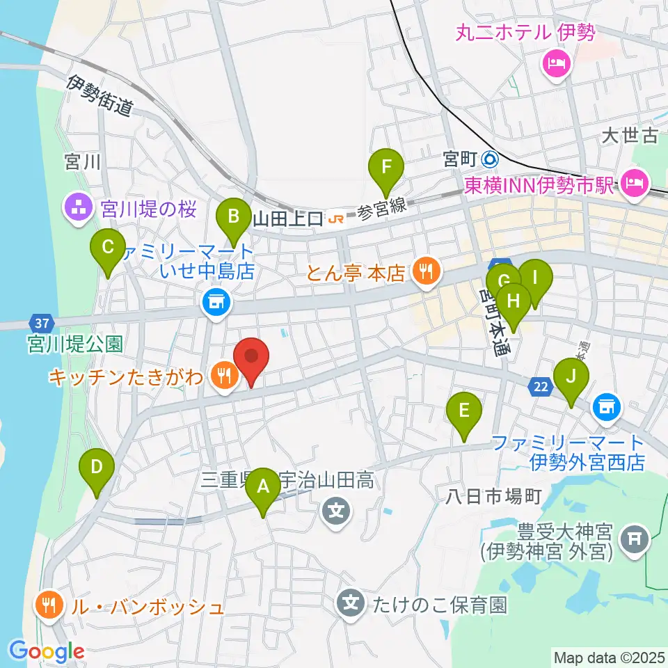 ギターズランド周辺の駐車場・コインパーキング一覧地図