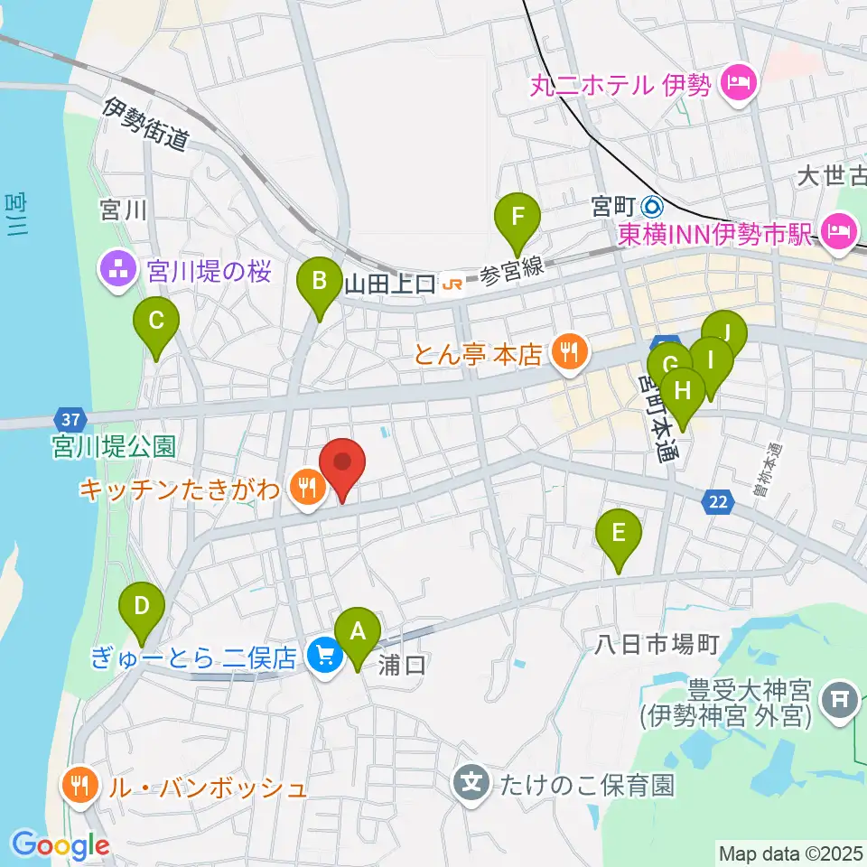ギターズランド周辺の駐車場・コインパーキング一覧地図