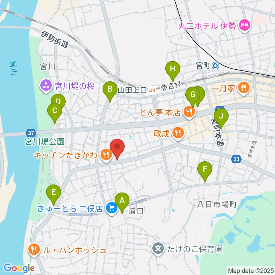ギターズランド周辺の駐車場・コインパーキング一覧地図
