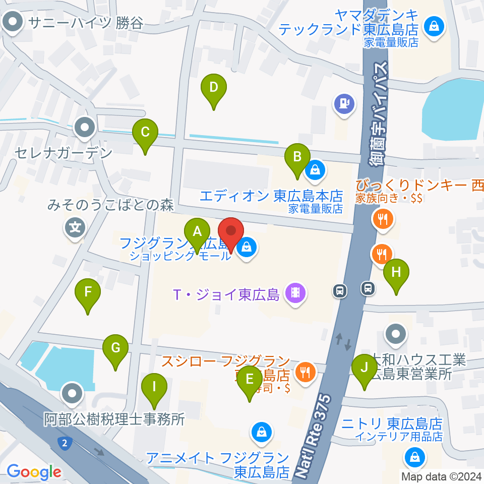 キハラ楽器西条店ときめきセンター周辺の駐車場・コインパーキング一覧地図