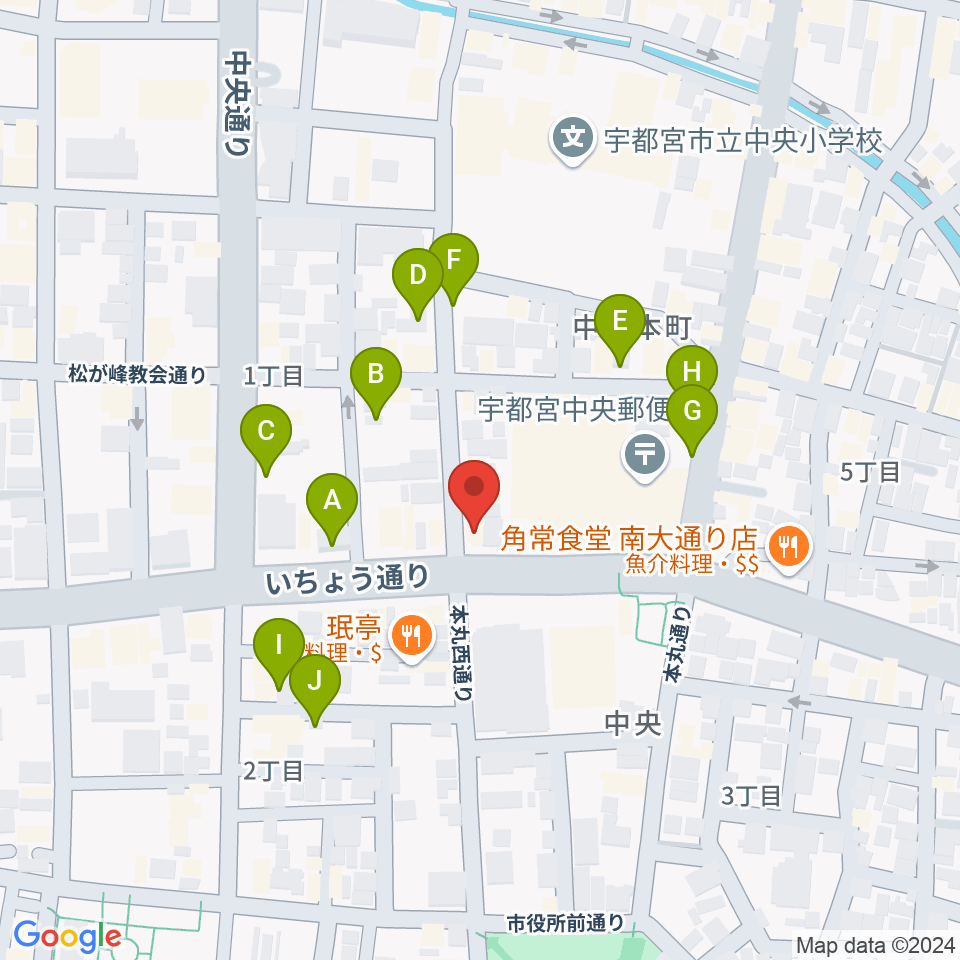 宇都宮ライナス周辺の駐車場・コインパーキング一覧地図