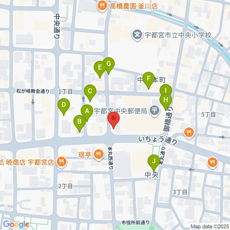 宇都宮ライナス周辺の駐車場・コインパーキング一覧地図
