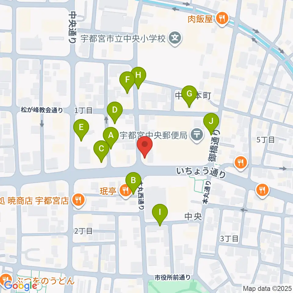 宇都宮ライナス周辺の駐車場・コインパーキング一覧地図