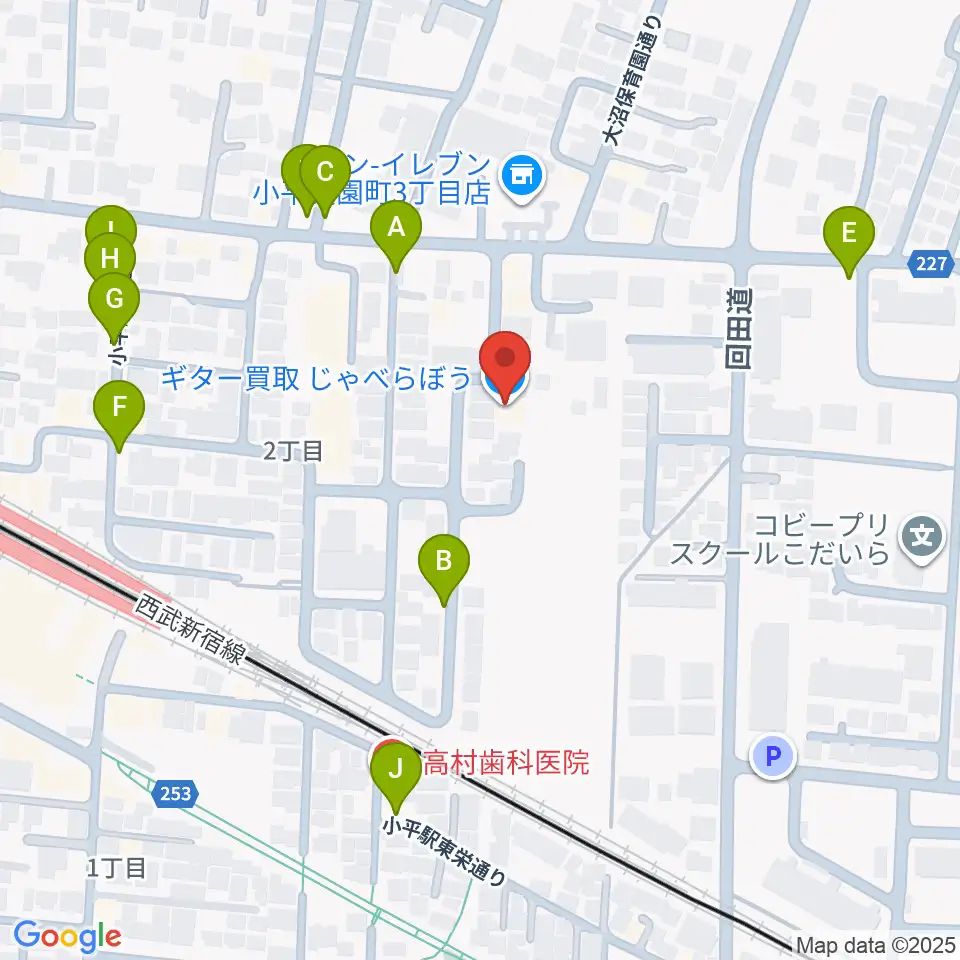 ギターのじゃべらぼう周辺の駐車場・コインパーキング一覧地図