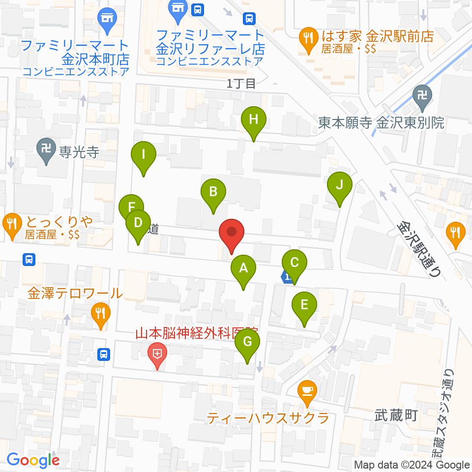 関屋楽器店周辺の駐車場・コインパーキング一覧地図