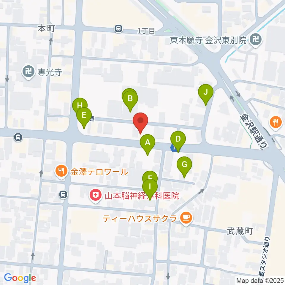 関屋楽器店周辺の駐車場・コインパーキング一覧地図