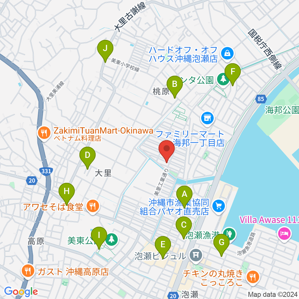 新崎太鼓三味線店周辺の駐車場・コインパーキング一覧地図