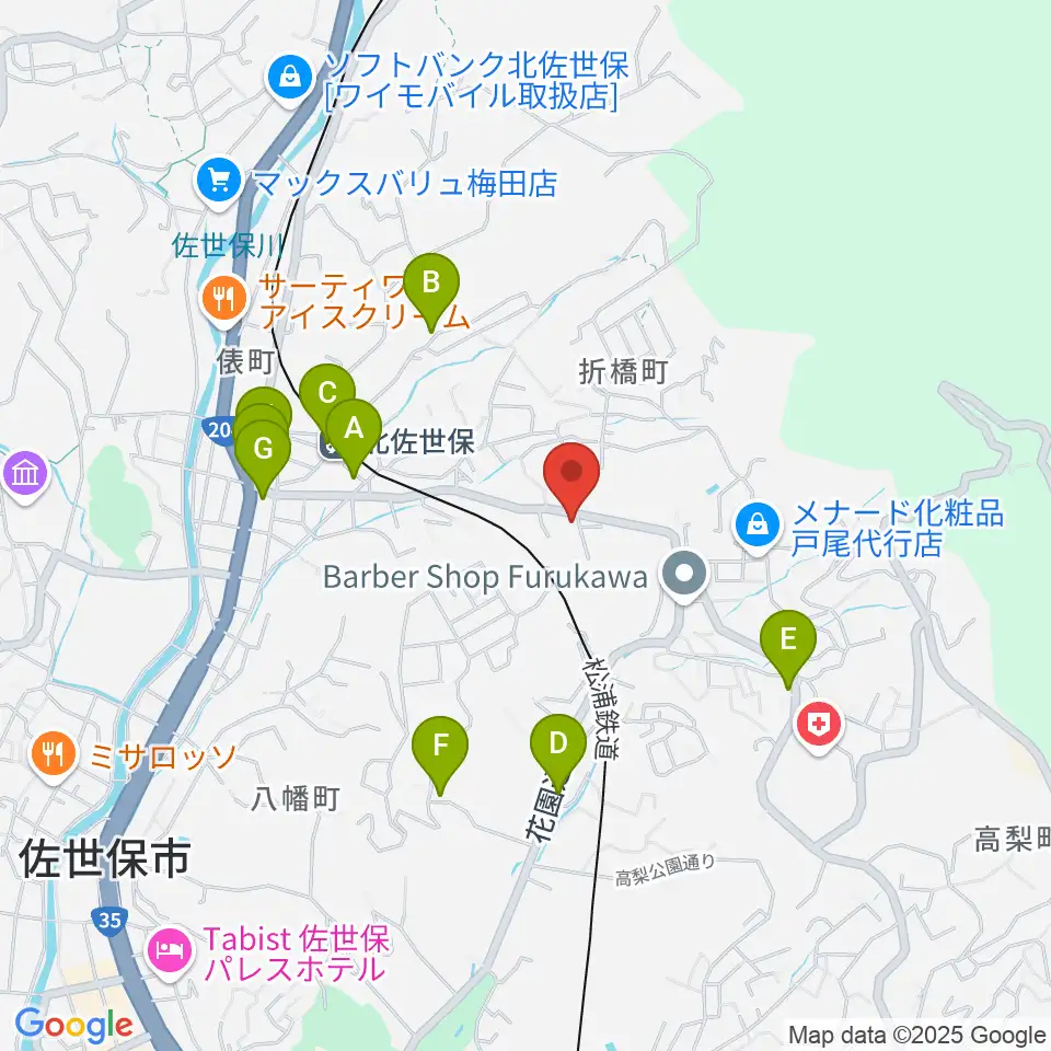 アルス楽器 佐世保店周辺の駐車場・コインパーキング一覧地図