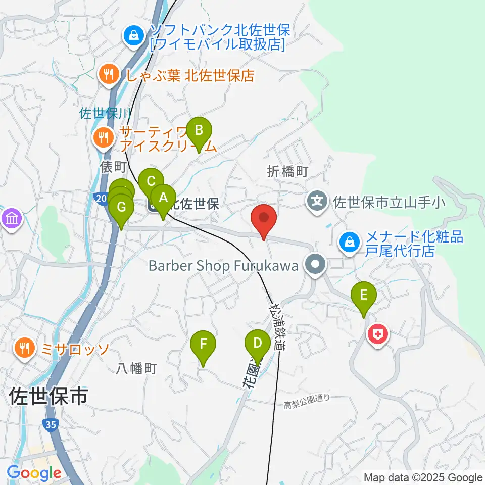 アルス楽器 佐世保店周辺の駐車場・コインパーキング一覧地図
