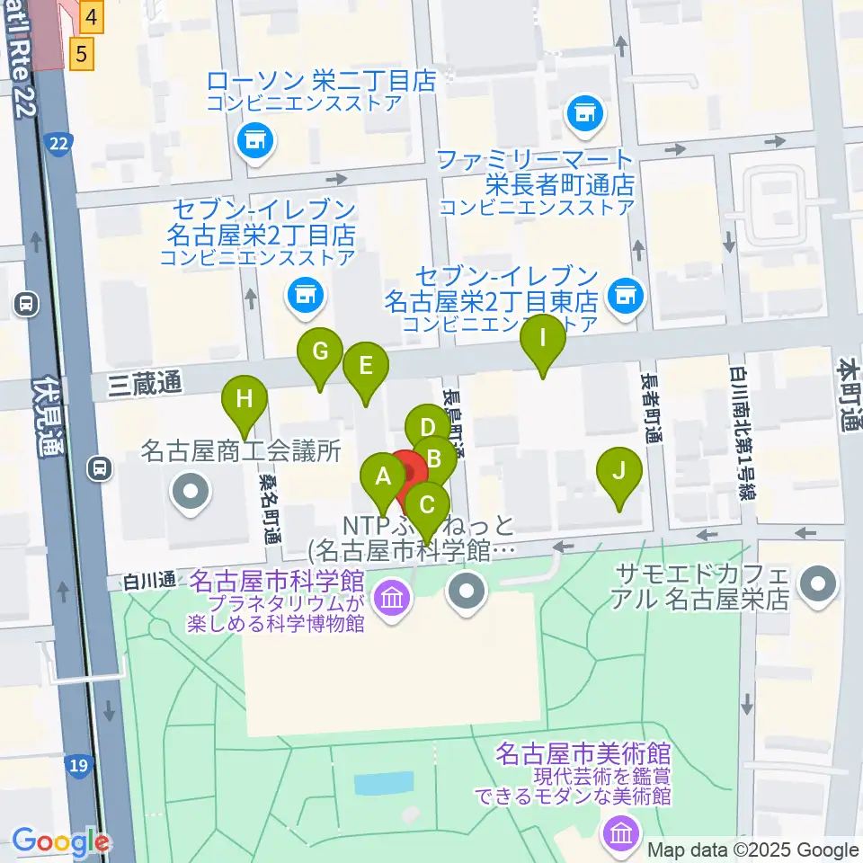 シャコンヌ名古屋店周辺の駐車場・コインパーキング一覧地図