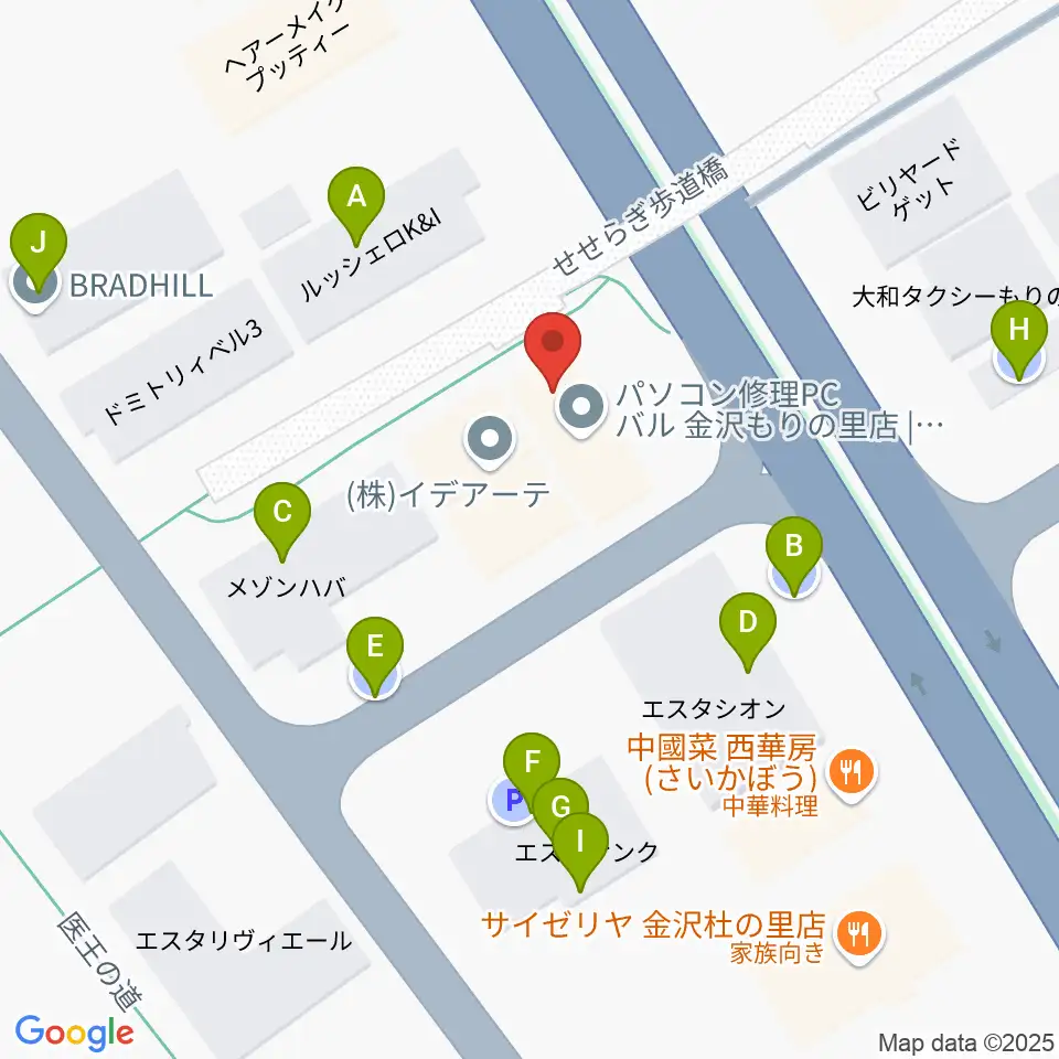 シャコンヌ金沢店周辺の駐車場・コインパーキング一覧地図