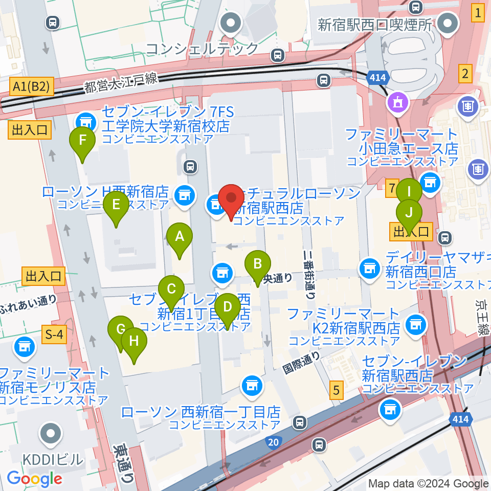 ドルチェ楽器管楽器アヴェニュー東京店周辺の駐車場・コインパーキング一覧地図