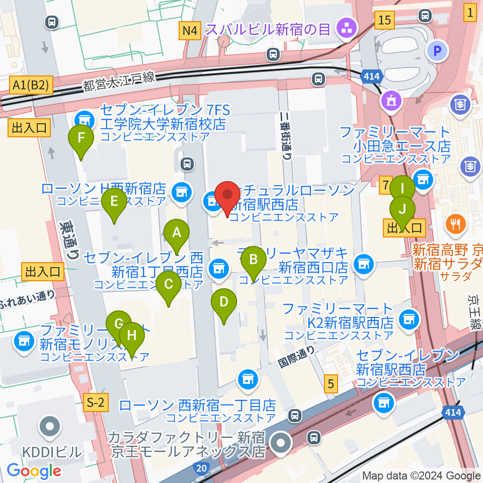 ドルチェ楽器管楽器アヴェニュー東京店周辺の駐車場・コインパーキング一覧地図