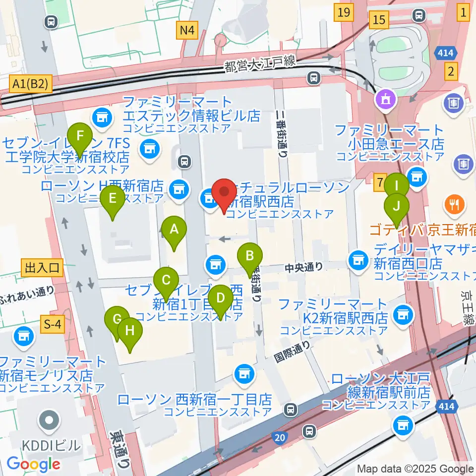 ドルチェ楽器管楽器アヴェニュー東京店周辺の駐車場・コインパーキング一覧地図