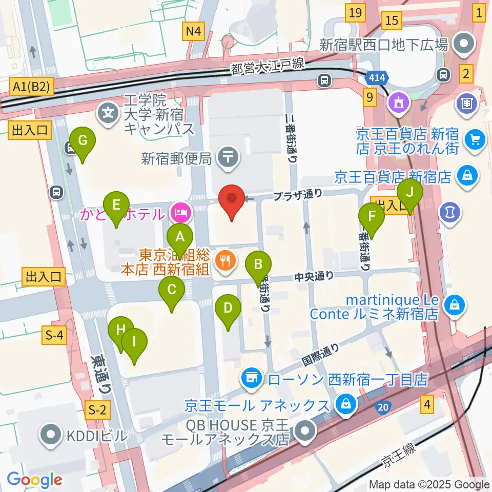ドルチェ楽器管楽器アヴェニュー東京店周辺の駐車場・コインパーキング一覧地図