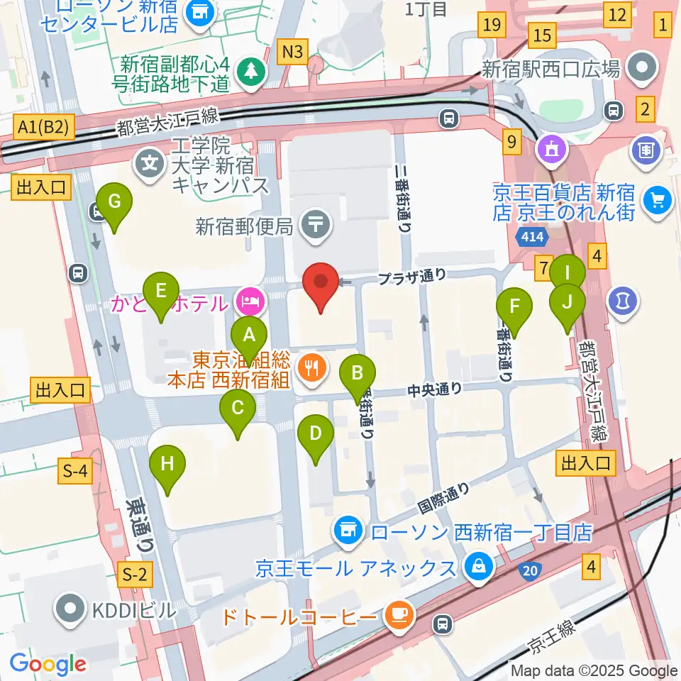 ドルチェ楽器管楽器アヴェニュー東京店周辺の駐車場・コインパーキング一覧地図