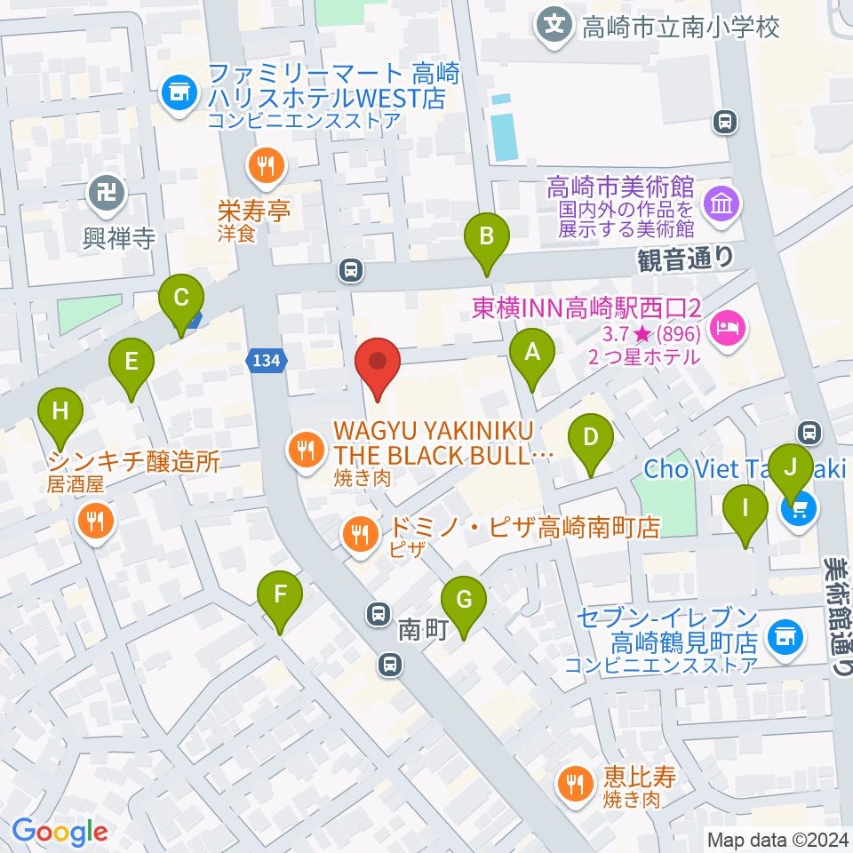 ダストボウル高崎店周辺の駐車場・コインパーキング一覧地図