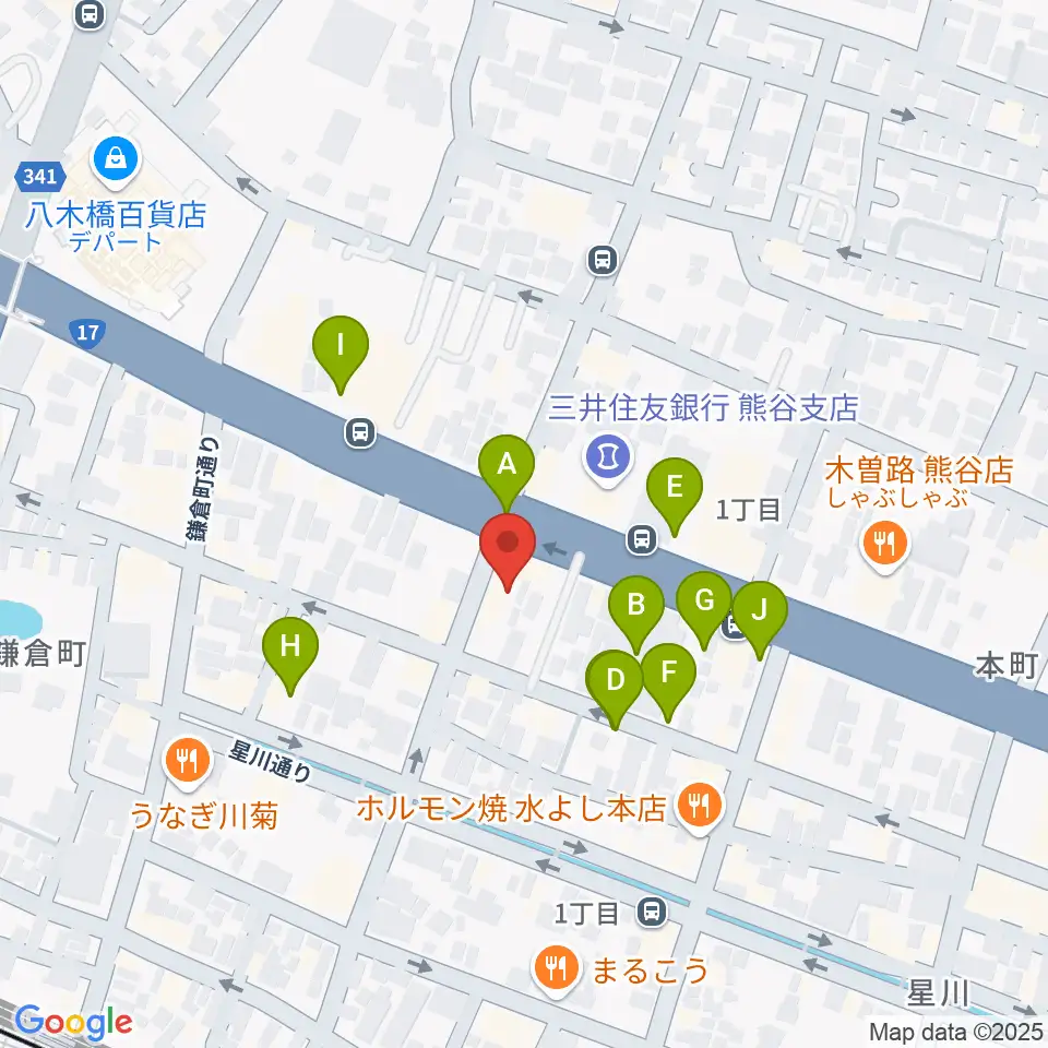 タニタ楽器 熊谷本店周辺の駐車場・コインパーキング一覧地図