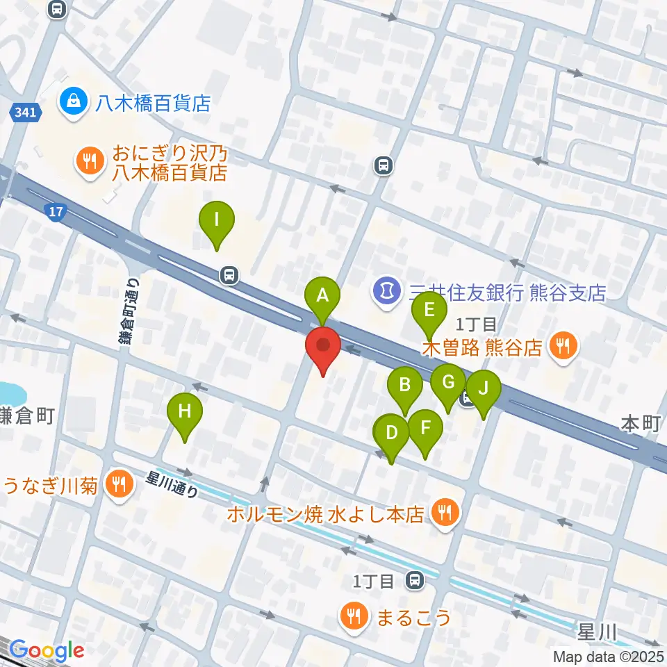 タニタ楽器 熊谷本店周辺の駐車場・コインパーキング一覧地図