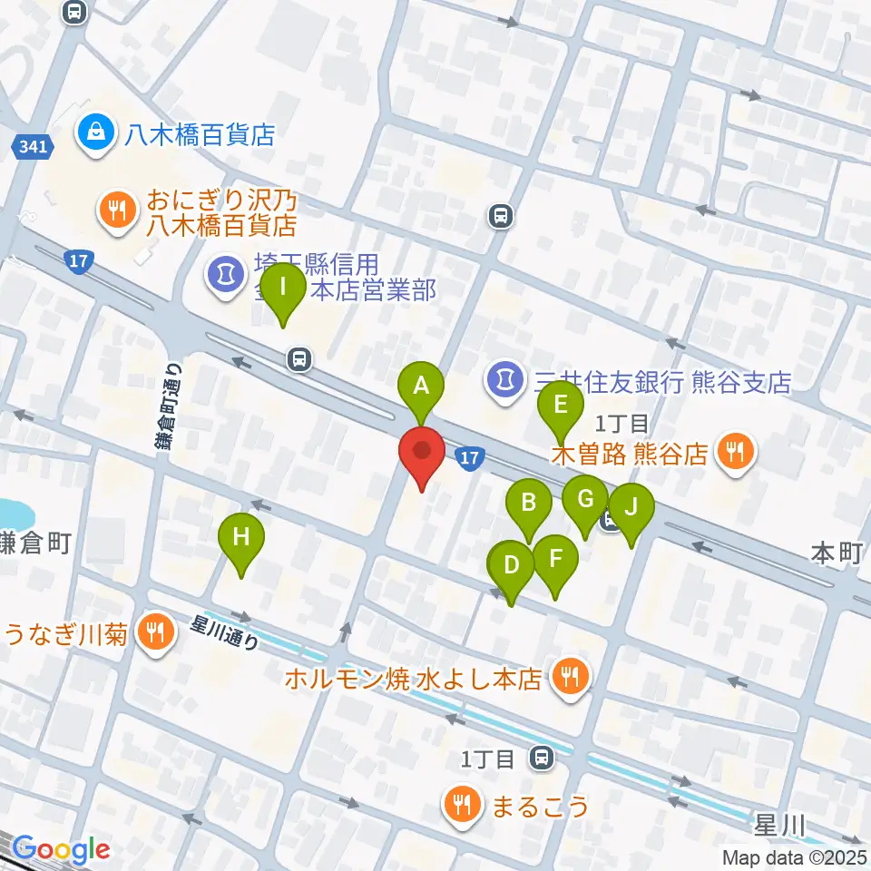 タニタ楽器 熊谷本店周辺の駐車場・コインパーキング一覧地図