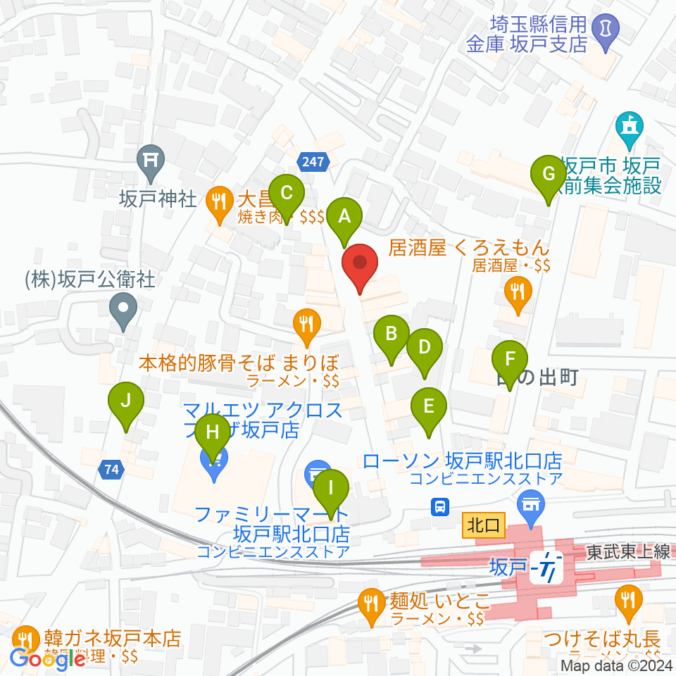 サウンド風雅 埼玉坂戸店周辺の駐車場・コインパーキング一覧地図