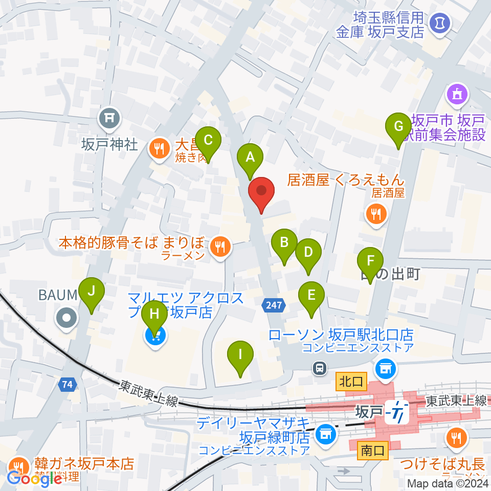 サウンド風雅 埼玉坂戸店周辺の駐車場・コインパーキング一覧地図