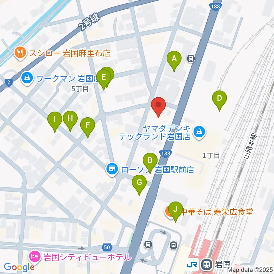 ふちだ楽器店 岩国店周辺の駐車場・コインパーキング一覧地図