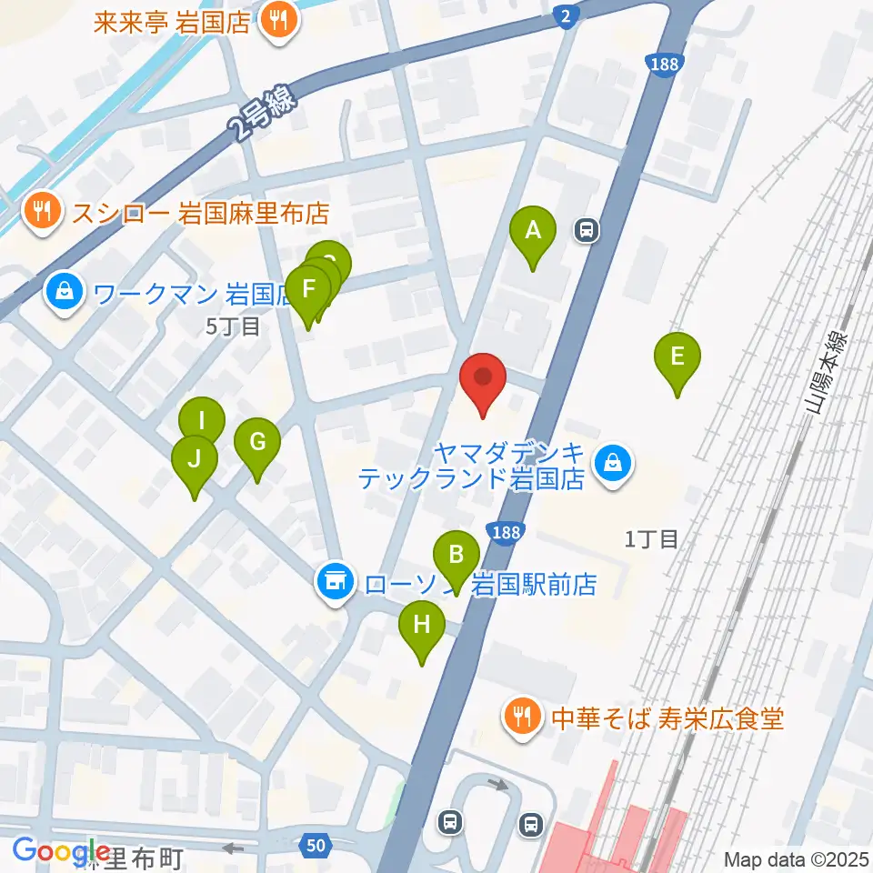 ふちだ楽器店 岩国店周辺の駐車場・コインパーキング一覧地図