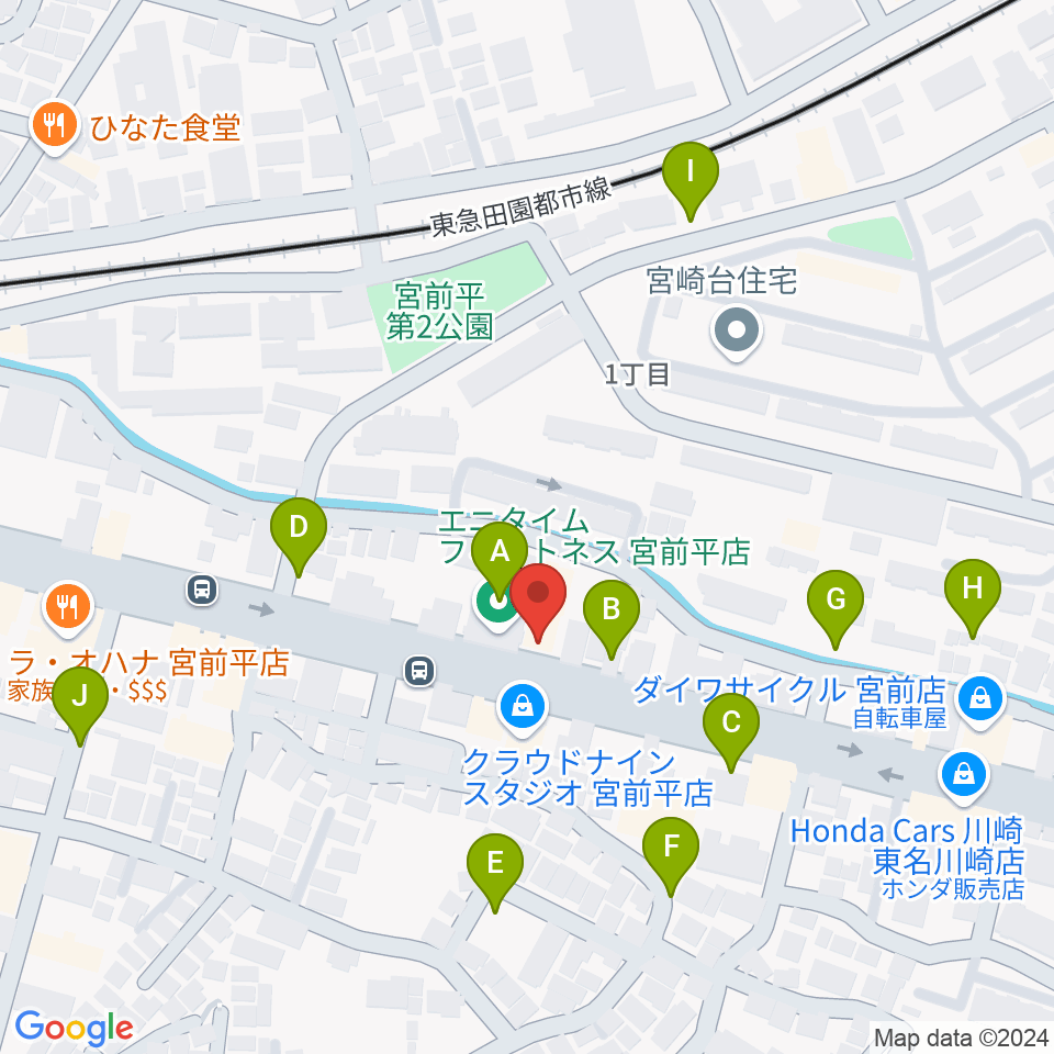 ギターシェルター周辺の駐車場・コインパーキング一覧地図