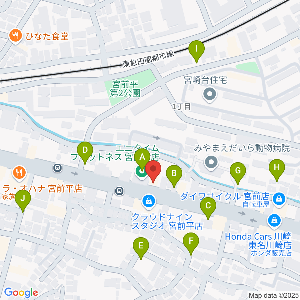 ギターシェルター周辺の駐車場・コインパーキング一覧地図