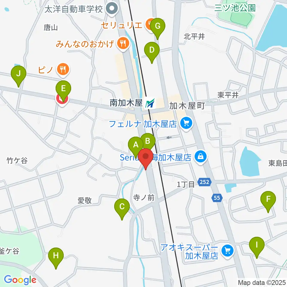 (株)マツイシ楽器店ミュージックスポットマツイシ周辺の駐車場・コインパーキング一覧地図