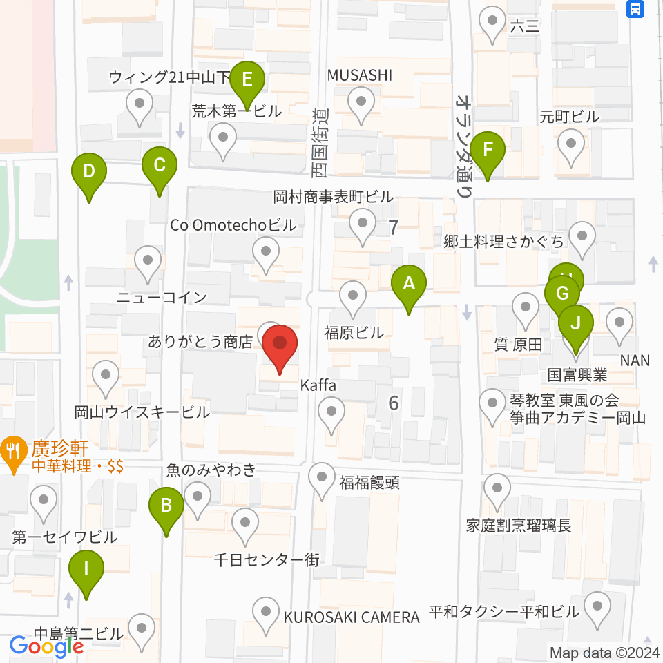 長谷川楽器ギターコロニー周辺の駐車場・コインパーキング一覧地図