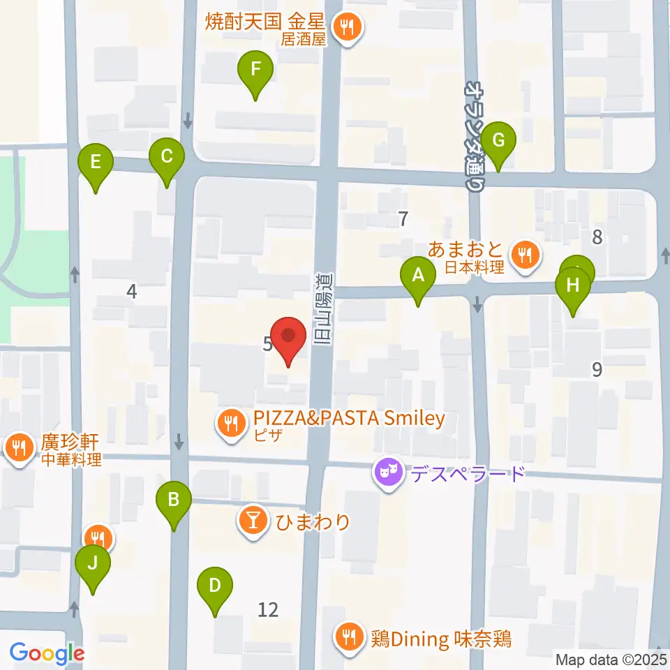 長谷川楽器ギターコロニー周辺の駐車場・コインパーキング一覧地図