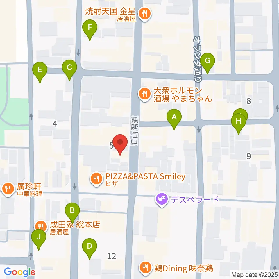 長谷川楽器ギターコロニー周辺の駐車場・コインパーキング一覧地図