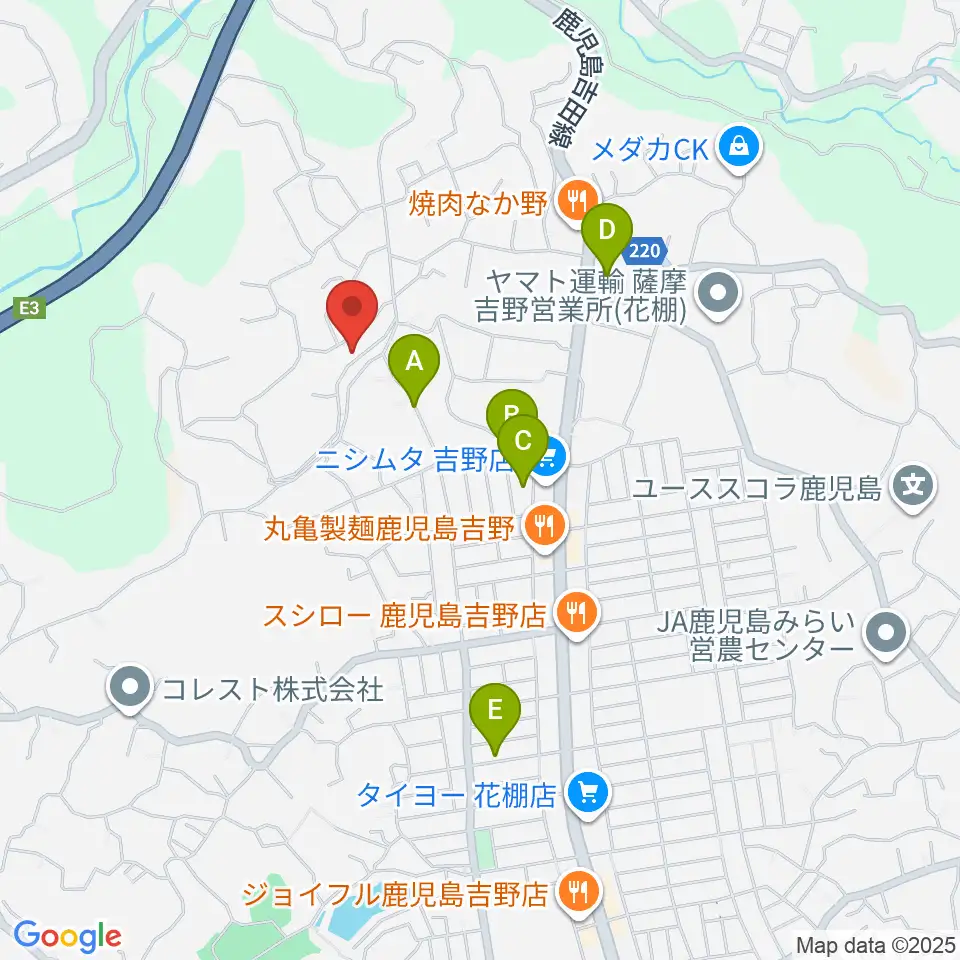 鹿児島ピアノ配送センター周辺の駐車場・コインパーキング一覧地図