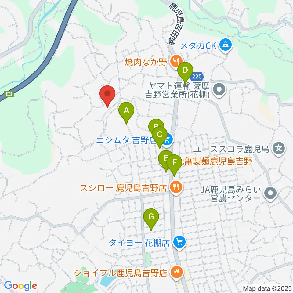 鹿児島ピアノ配送センター周辺の駐車場・コインパーキング一覧地図