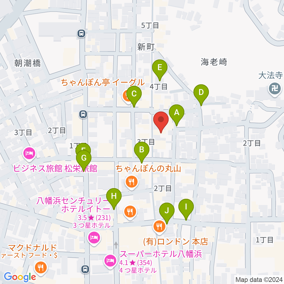 カジタ楽器店 八幡浜店周辺の駐車場・コインパーキング一覧地図