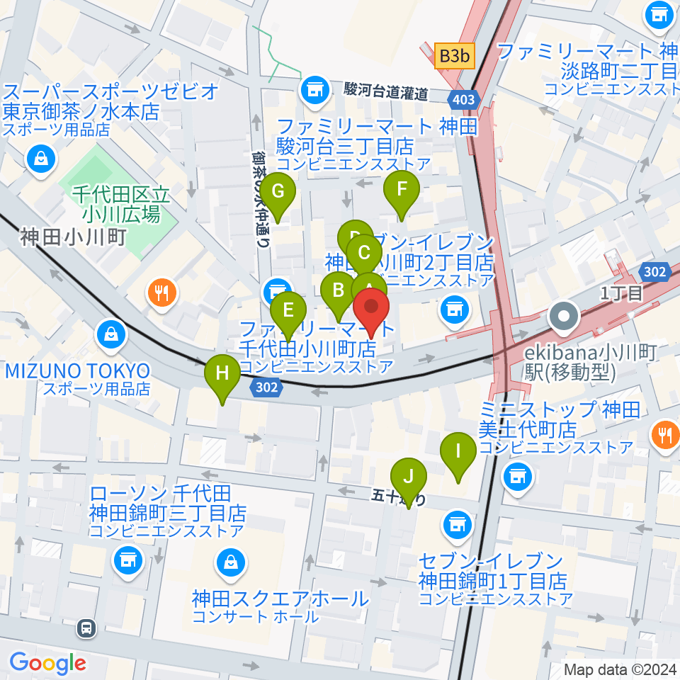 カワセ楽器周辺の駐車場・コインパーキング一覧地図