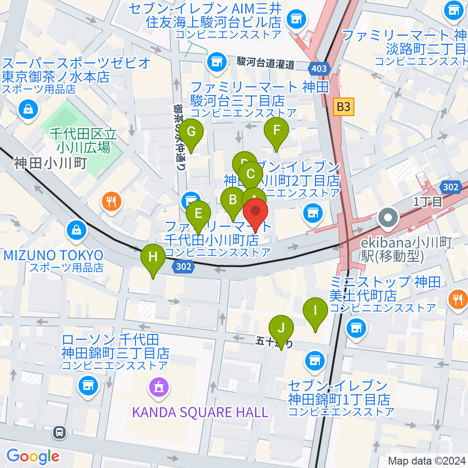 カワセ楽器周辺の駐車場・コインパーキング一覧地図